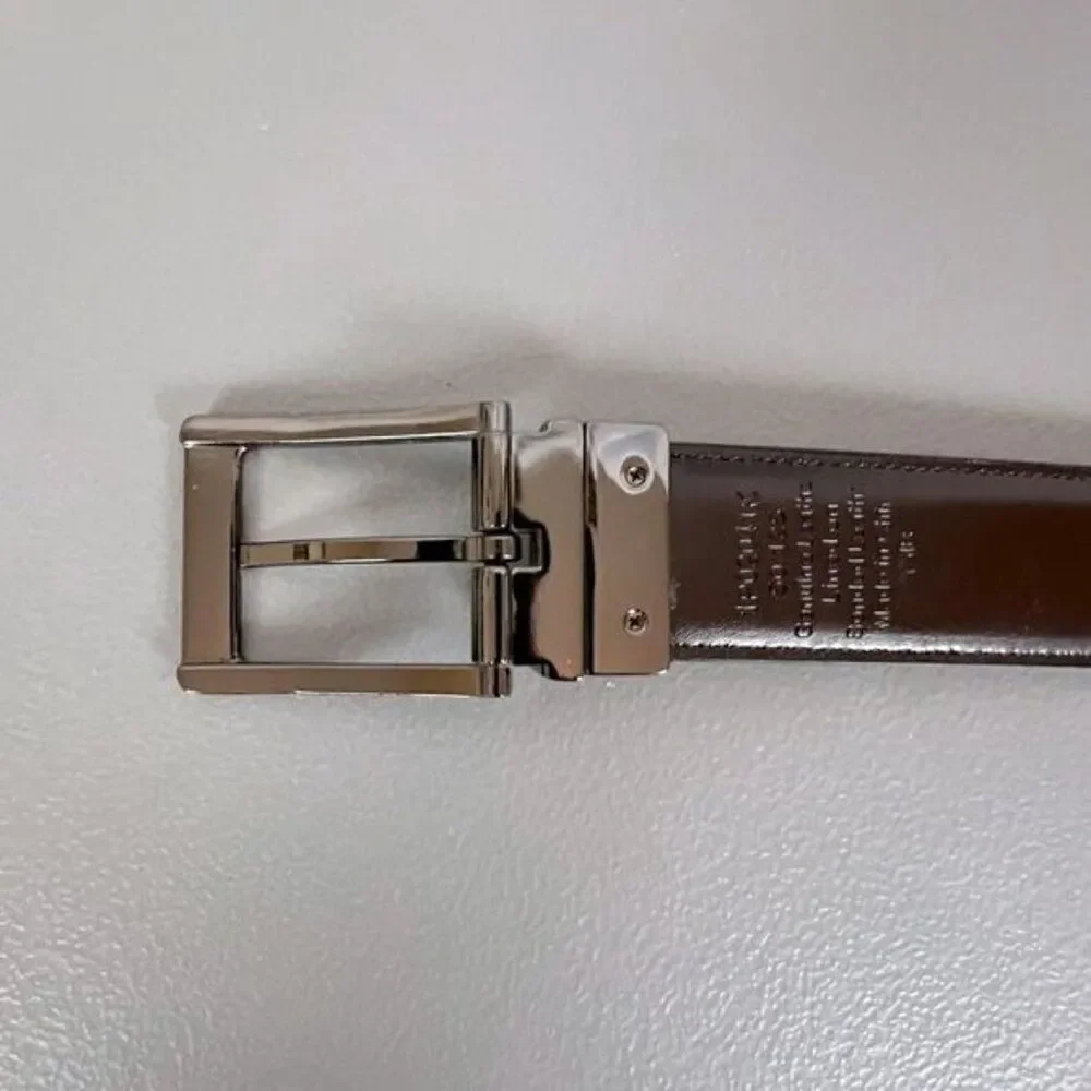 PERRY ELLIS MENS LEATHER BELT BLACK SIZE 50